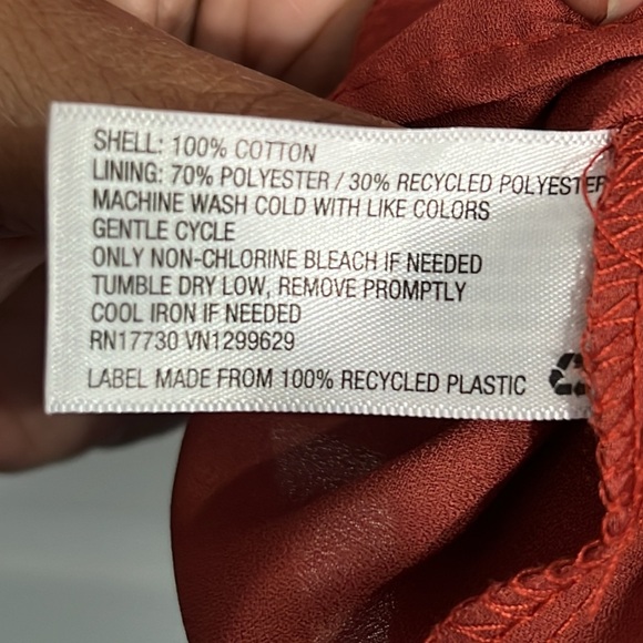 Knox Rose Ruffle Sleeve Eyelet A-Line Mini Dress - Desert Red - Size XS - Picture 8 of 8